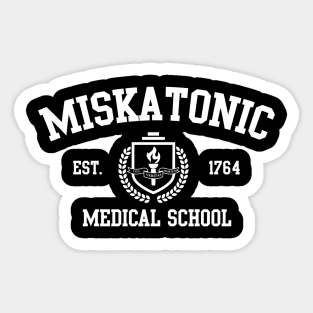 Miskatonic Medical School White Print Sticker